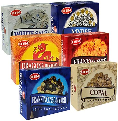 Hem Incense Cones Variety Pack 60 Count with 6 Popular Fragrances