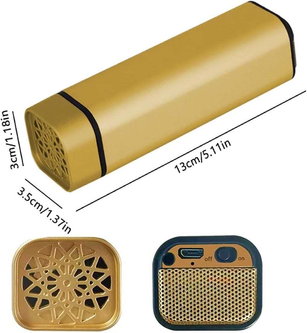 Portable Mini Incense Burner with USB Rechargeable Diffuser Gold Finish