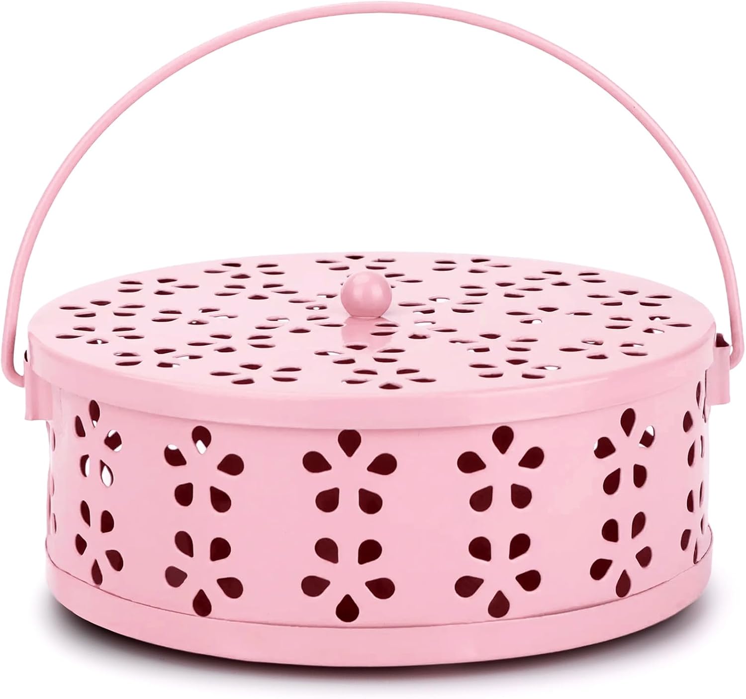 Spiral Coil Incense Burner Holder with Handle Pink