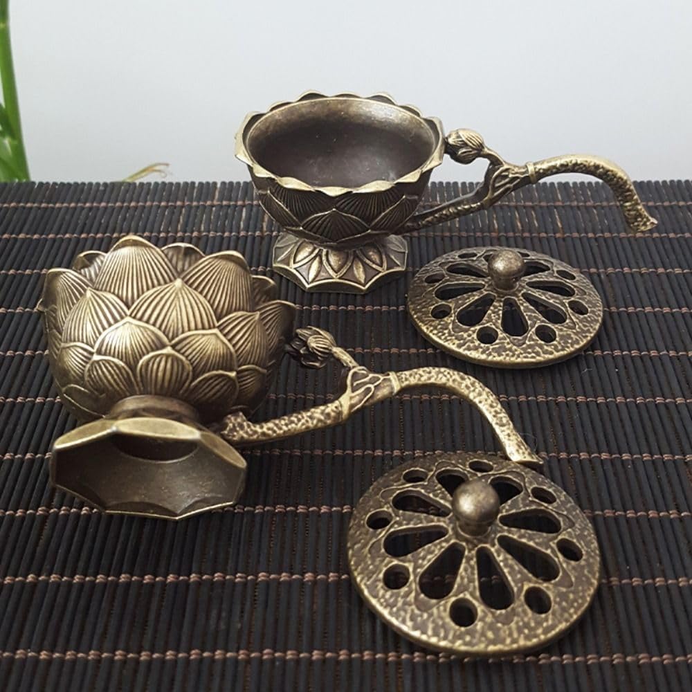 Leadigol Lotus Incense Burner Brass Holder for Cones