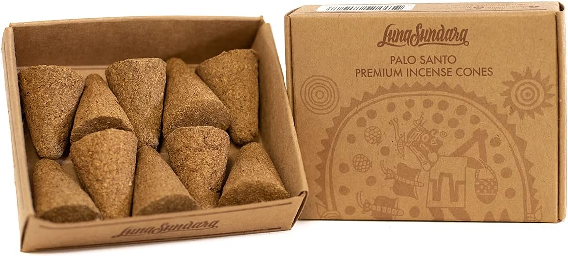 Luna Sundara Handmade Palo Santo Incense Cones 10 Per Box
