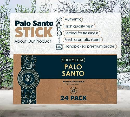 OLA BLUE Palo Santo Smudging Sticks 24-Pack from Peru