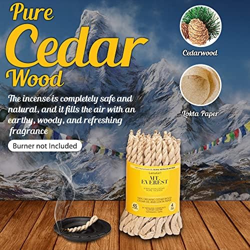 Himalayan Cedar Rope Incense Bundle 45 Ropes Natural Eco-Friendly