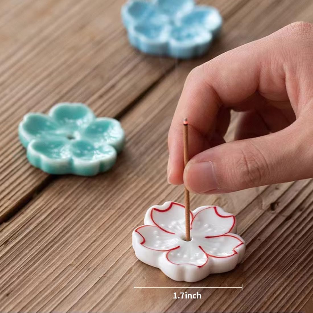 5pcs Japanese Cherry Blossom Ceramic Incense Holder