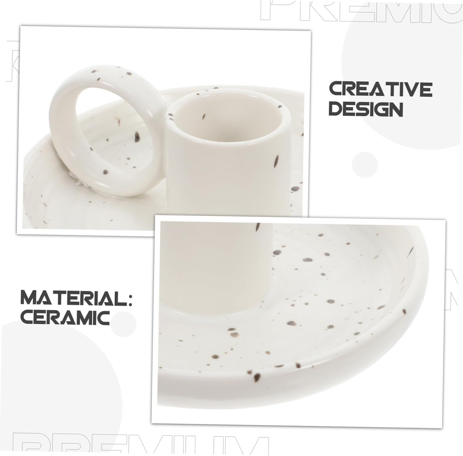 Cabilock Ceramic Incense Tray with Handle for Sticks and Cones