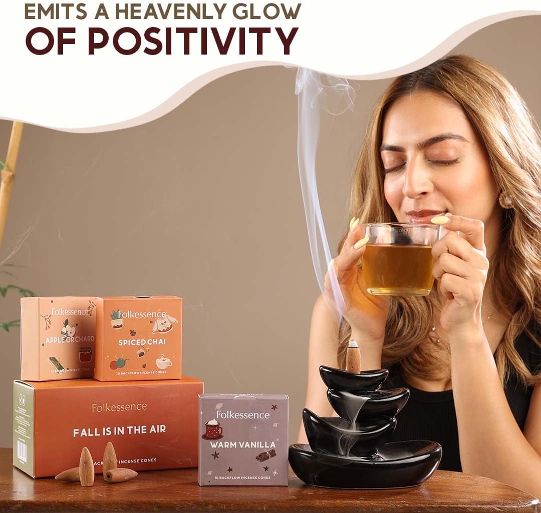 Folkulture Fall Backflow Incense Cones Set of 6
