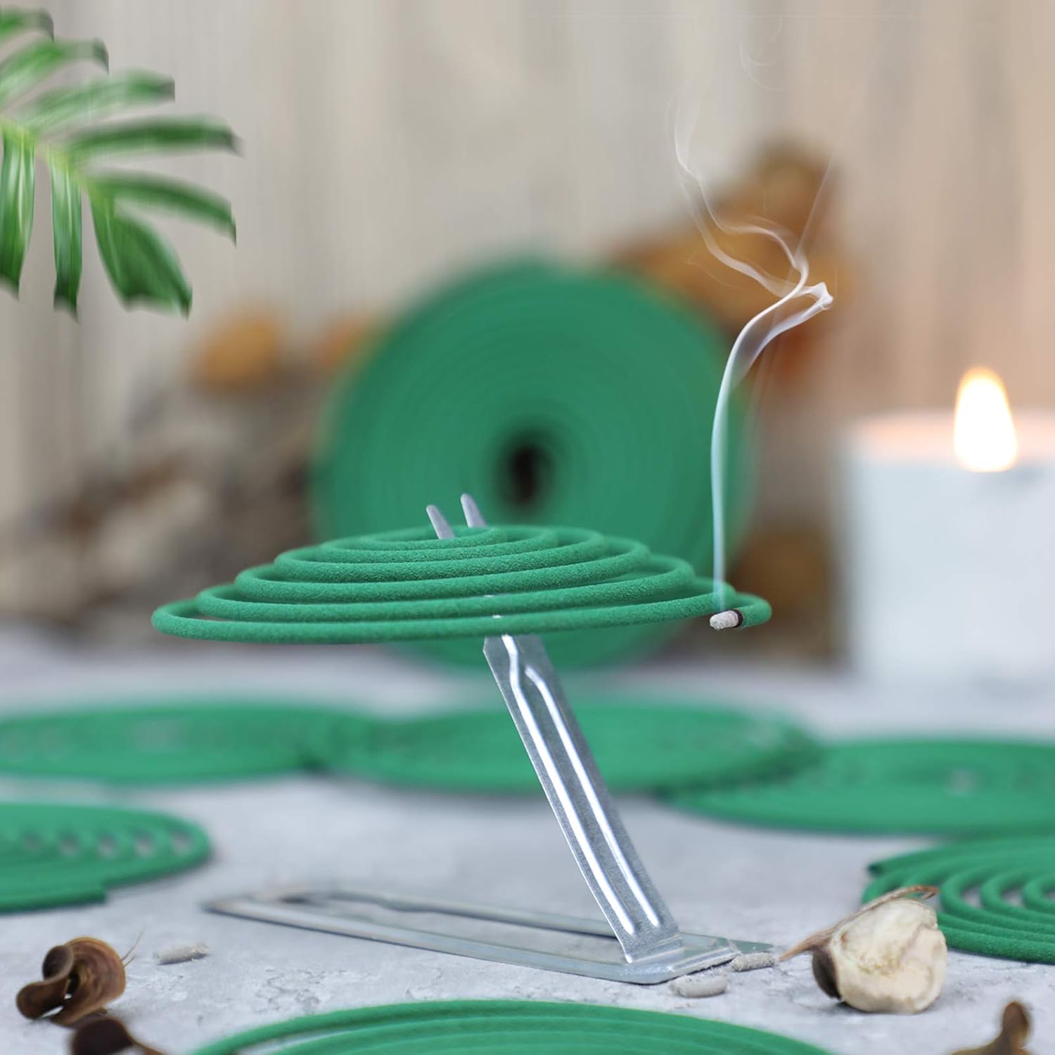 Citronella Incense Coils 48 PCS with 2 Holders for Outdoor Use