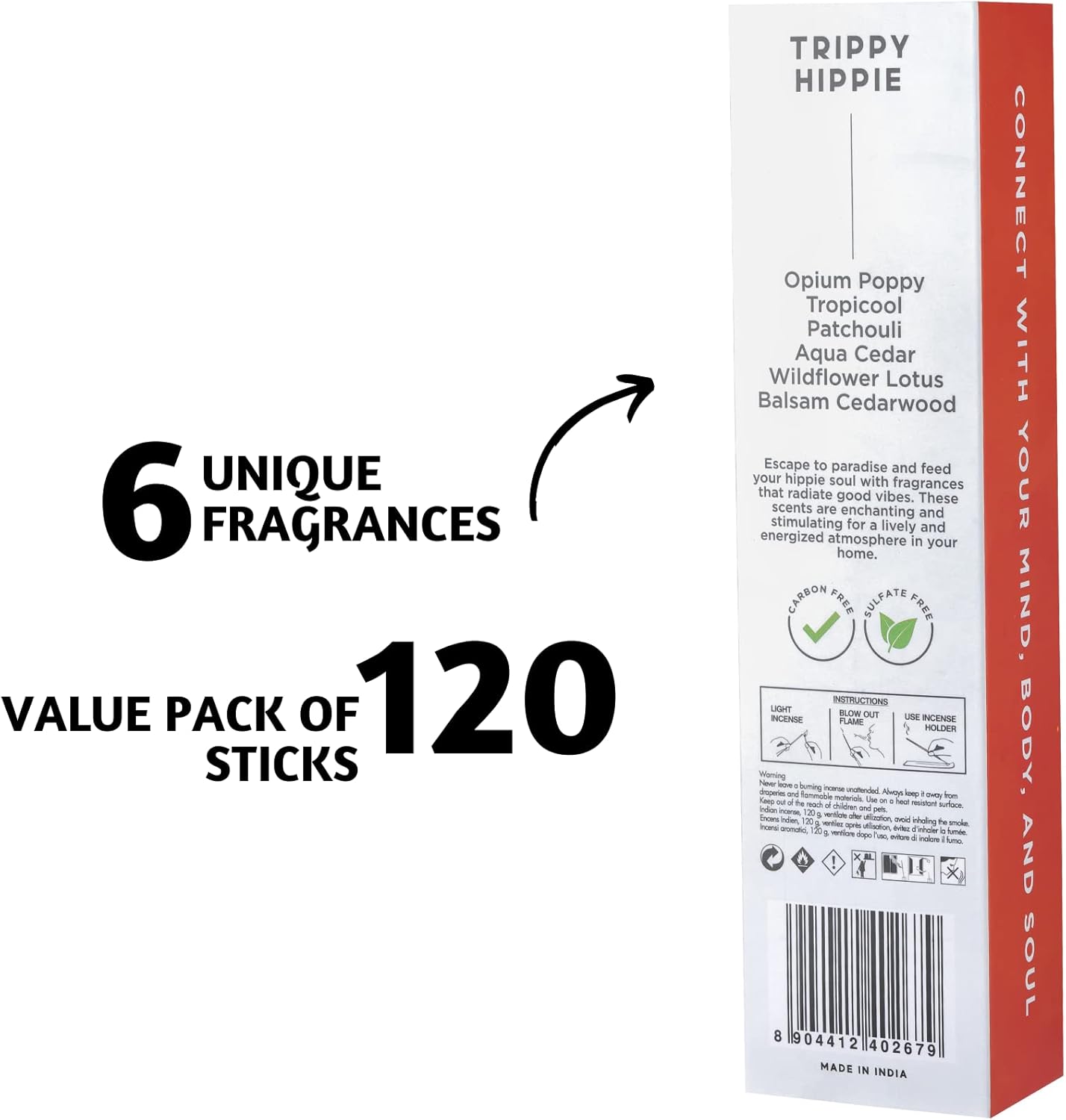 Folkulture Incense Sticks Set of 6 with 120 Pieces