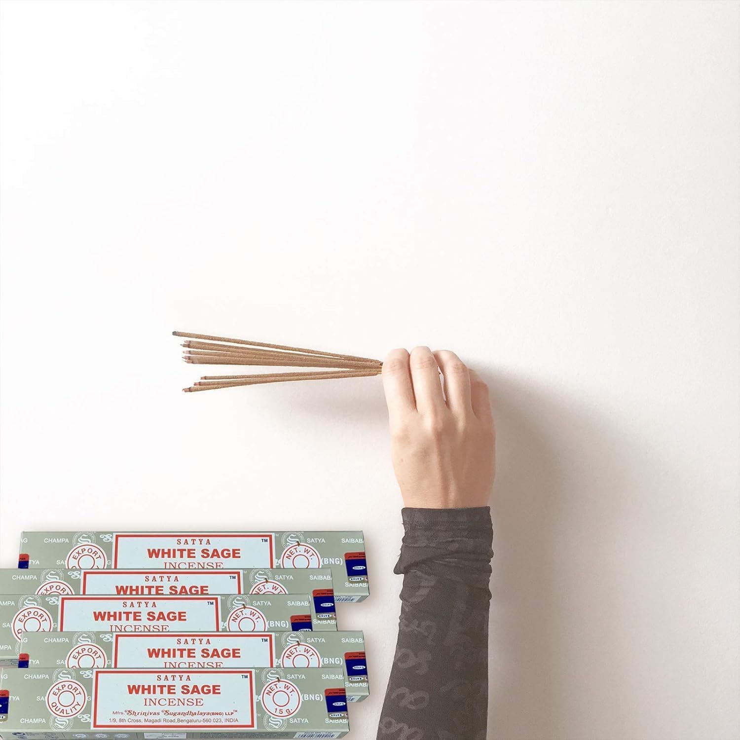 Satya Nag Champa White Sage Incense Sticks 12 Packs