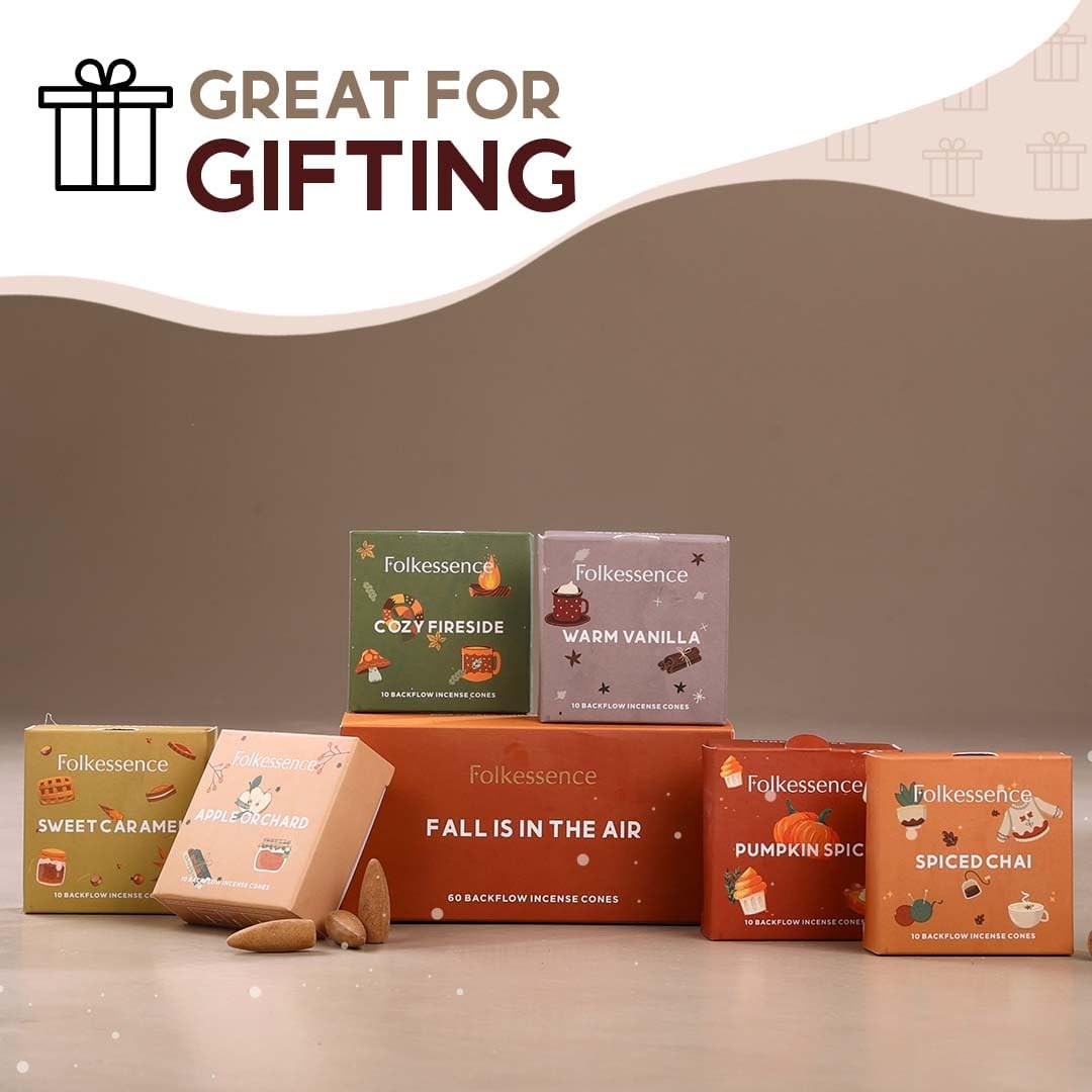 Folkulture Fall Backflow Incense Cones Set of 6