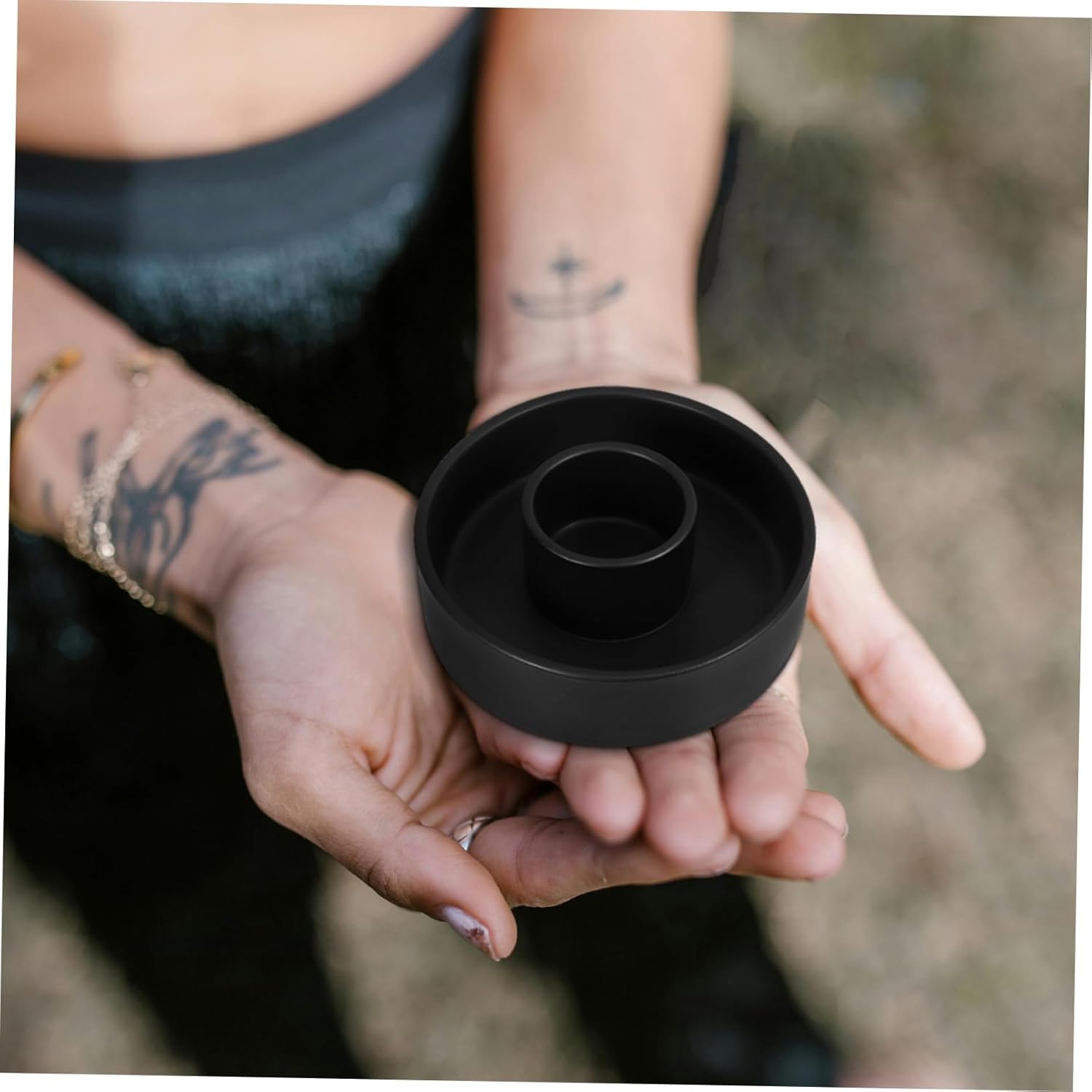 Elegant Ceramic Smudge Bowl and Candle Holder for Home Decor