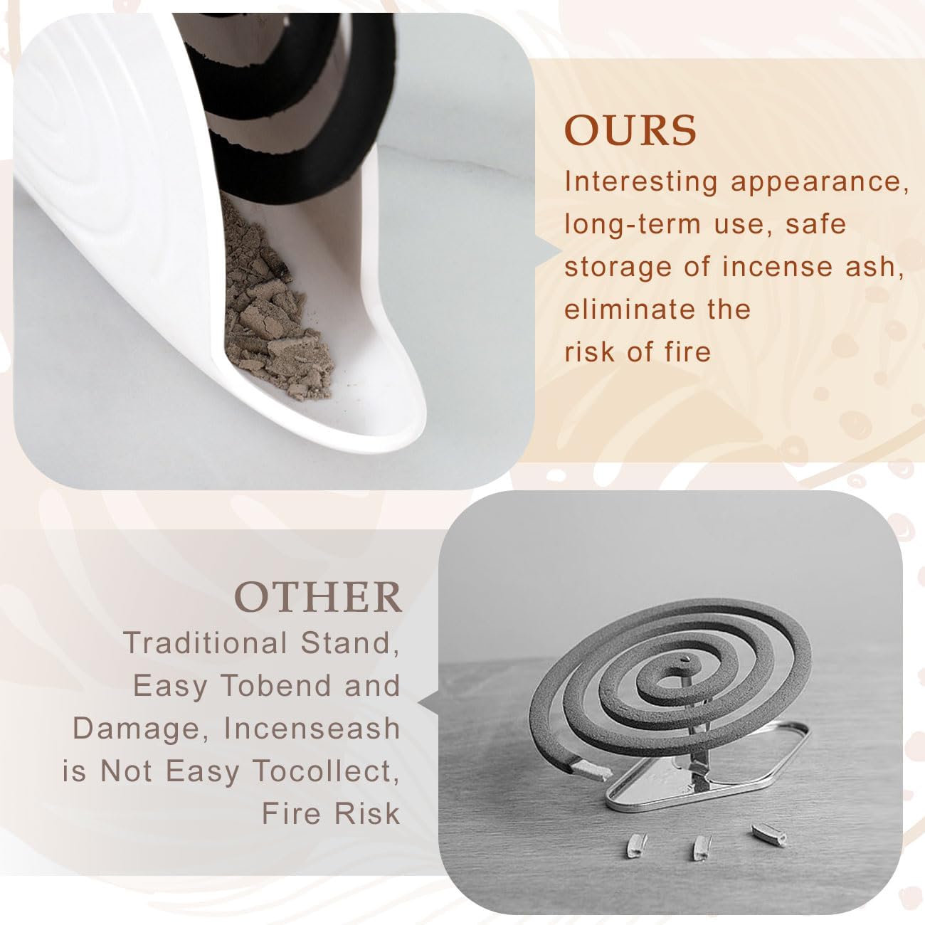 Snail Mosquito Coil Holder Fireproof Incense Burner Bracket