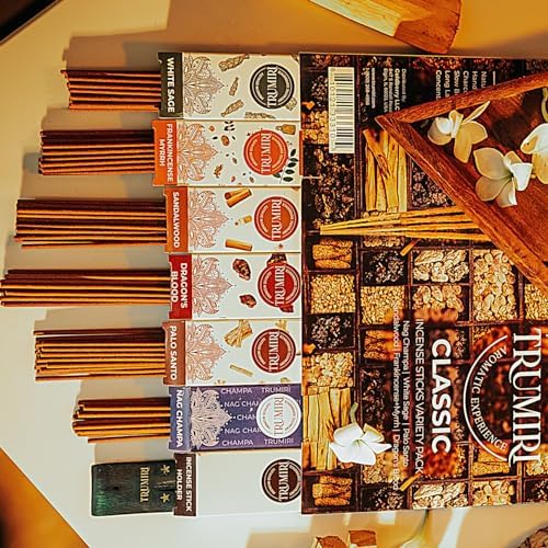TRUMIRI Classic Incense Sticks 120 Pack with Holder