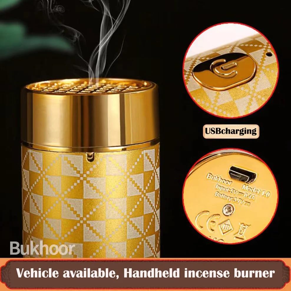 Portable Rechargeable USB Bakhoor Incense Burner for Home and Car