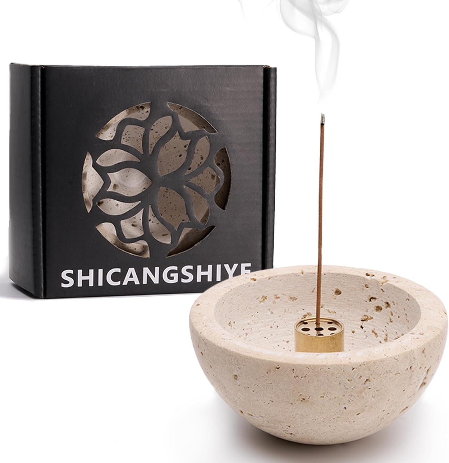 Handcrafted Limestone Incense Holder for Sticks and Cones