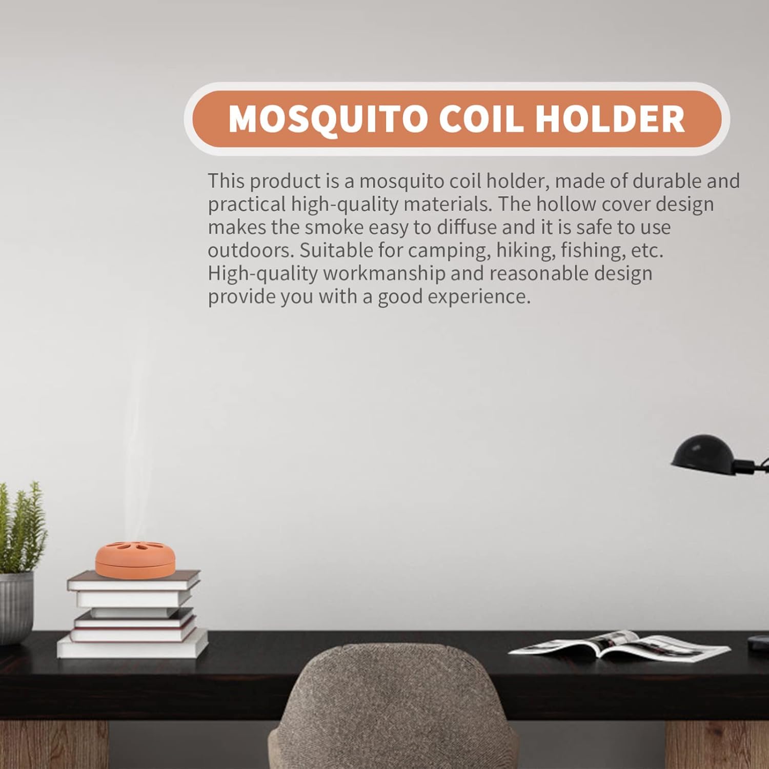 2 Pcs Terracotta Coil Holder Incense Burner with Cover for Outdoor Use