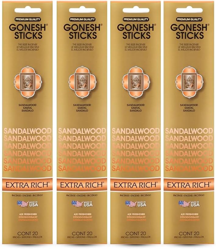 Gonesh Extra Rich Scented Incense Sticks 10 Inch 80 Pack