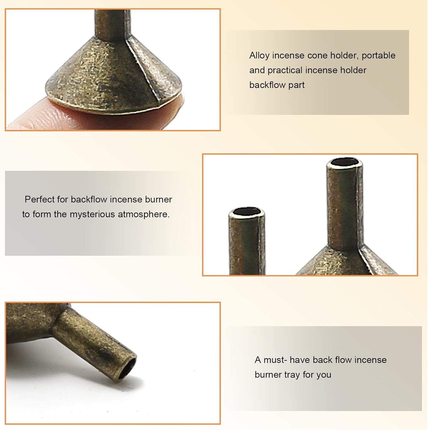 50PCS Metal Incense Stick Funnel Holder Rack Base Waterfall Burner