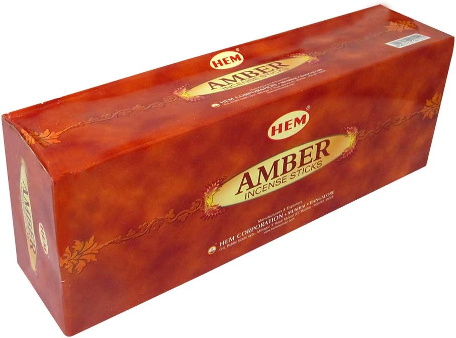 Hem Amber Incense Sticks 6 Pack - 9 Inches Long