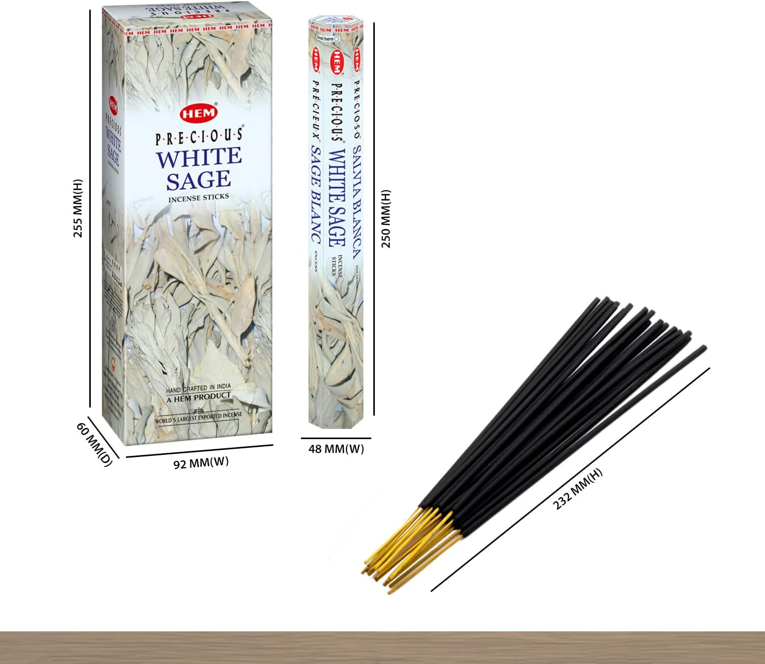 HEM White Sage Incense Sticks 100 Count