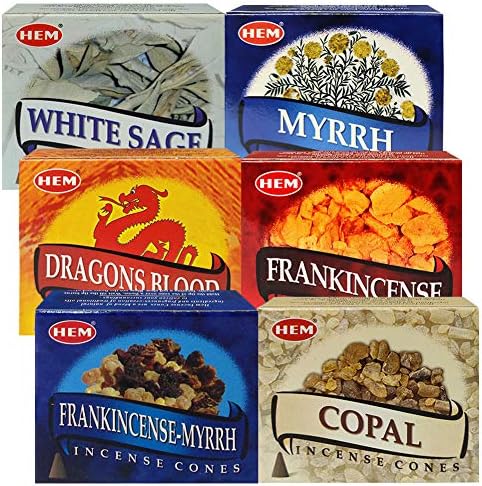Hem Incense Cones Variety Pack 60 Count with 6 Popular Fragrances