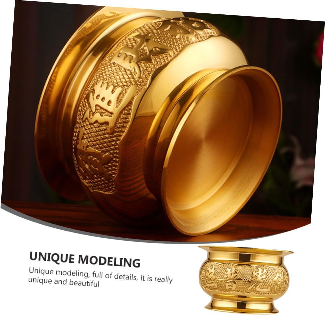 Delicate Gold Incense Burner for Home Decoration and Meditation