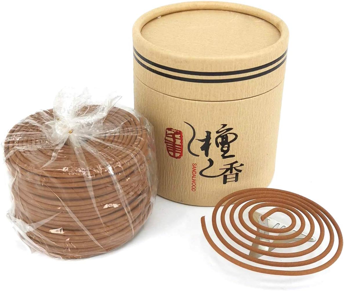 LZWIN Sandalwood Incense Coils 48 Pieces Natural Burner Aroma