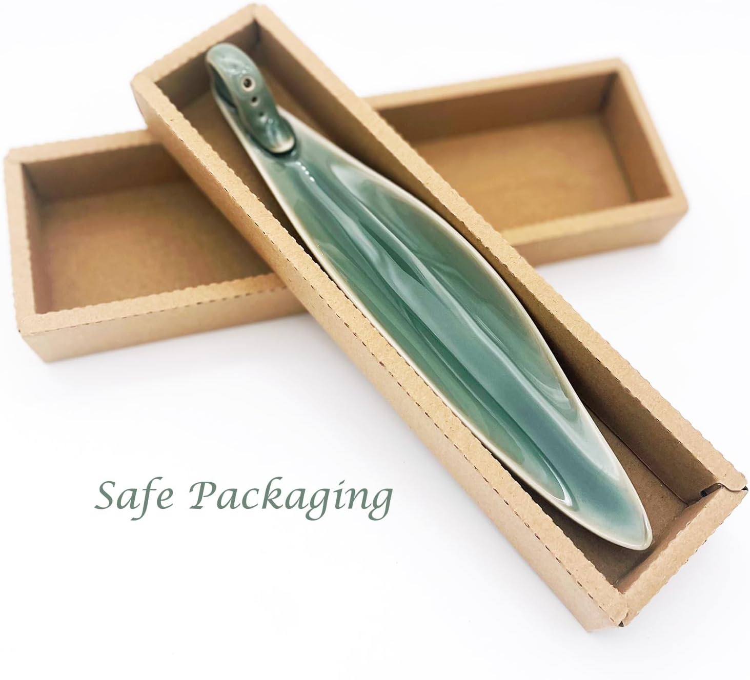 9 Length Incense Stick Holder with 3 Holes White Porcelain Ash Catcher for Spa and Meditation Room