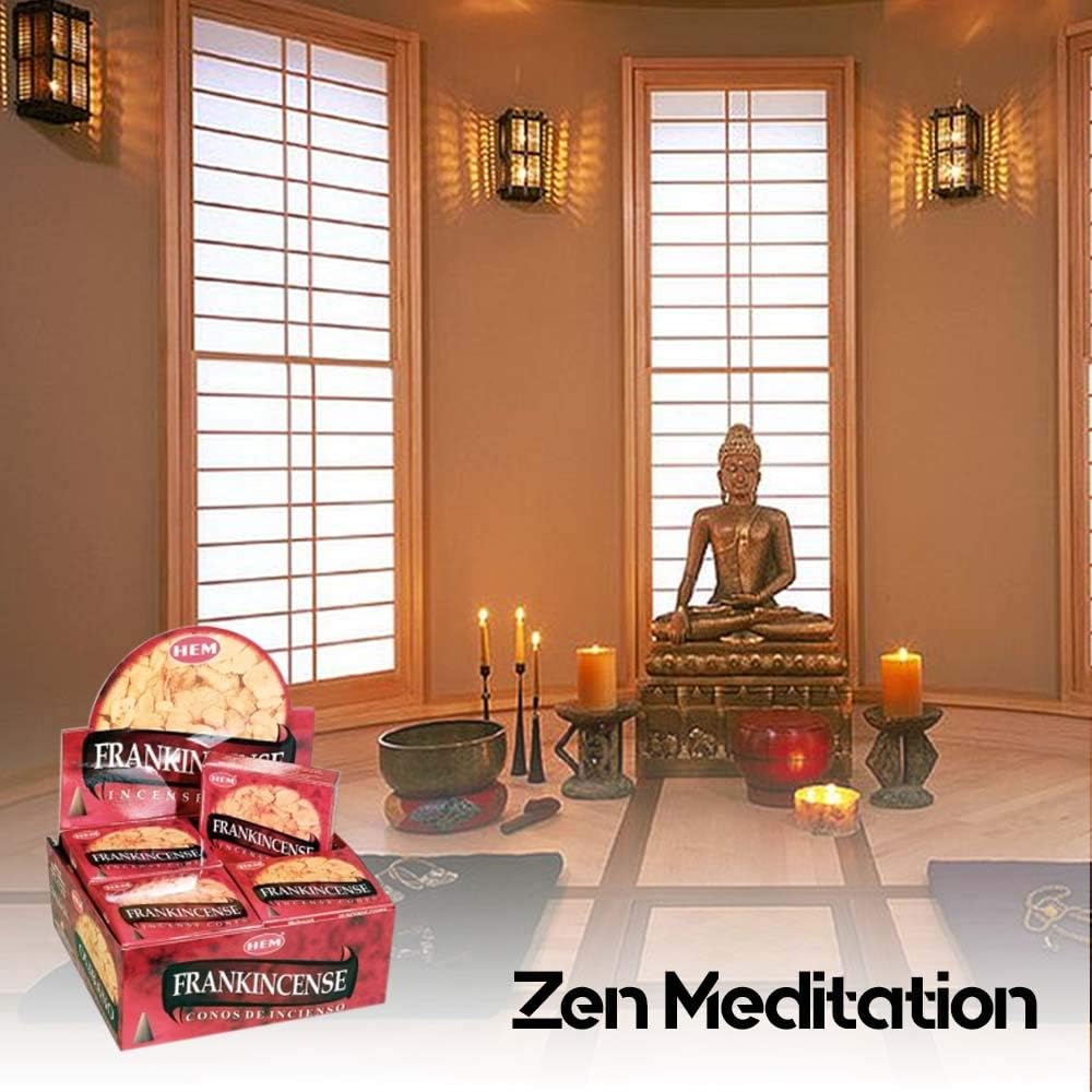 HEM Frankincense Incense Cones 120 Count for Positivity and Relaxation