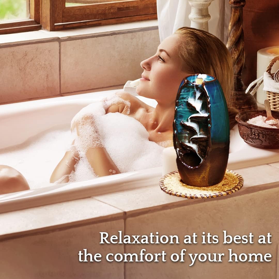 INSCENTS WATERFALL Ceramic Incense Holder with Backflow Design