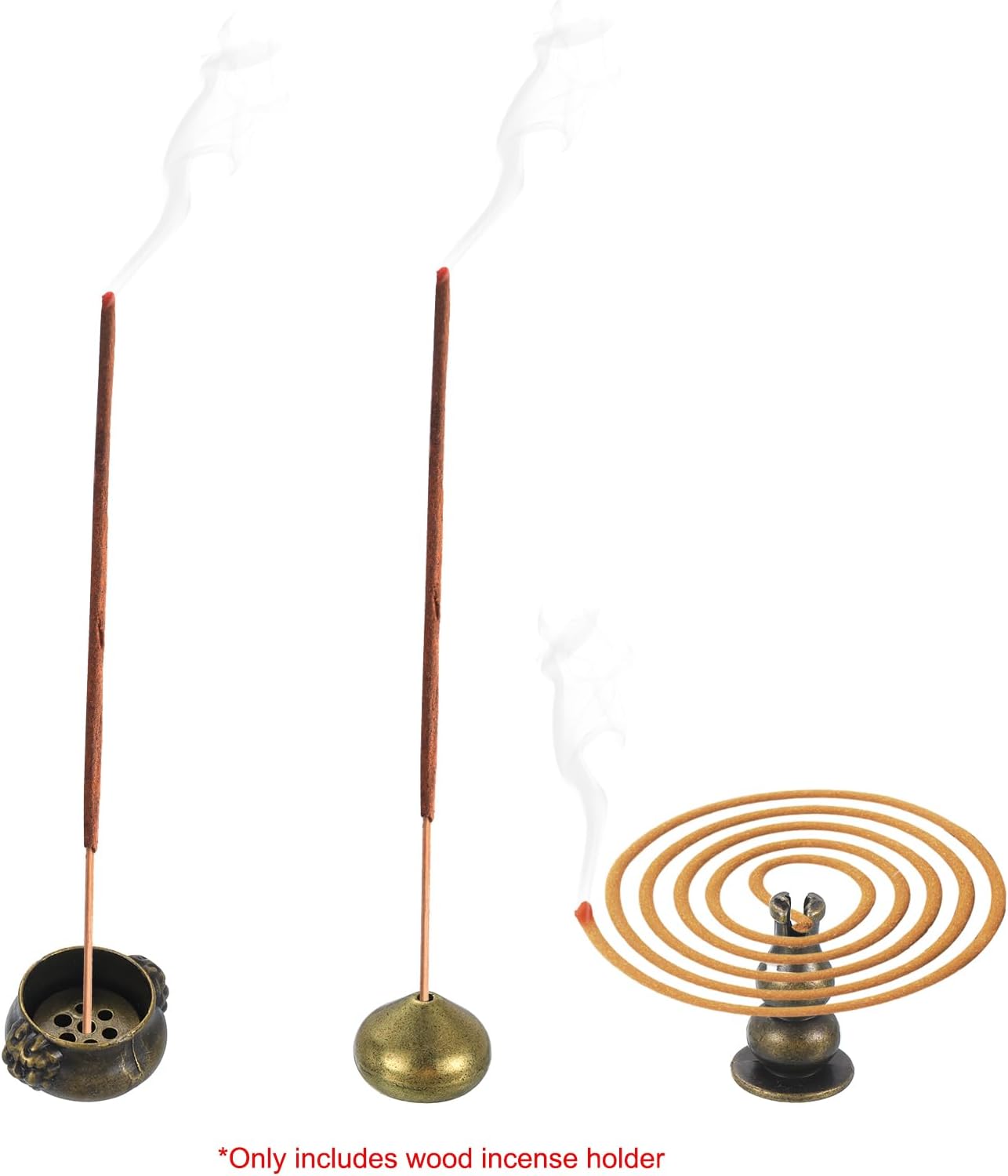 Uxcell 4pcs Brass Incense Holder for Home Office Yoga Meditation