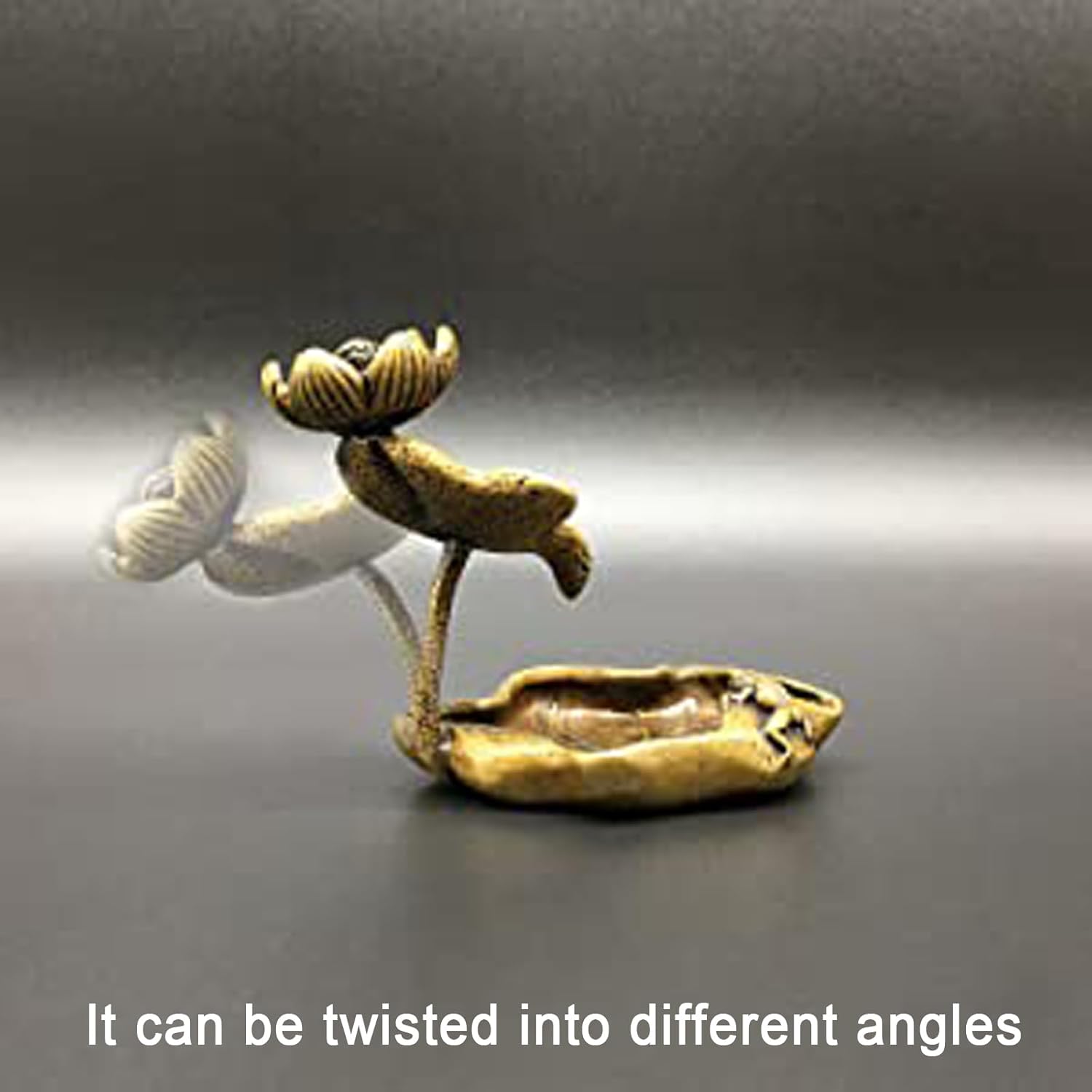 OwMell Vintage Brass Lotus Incense Holder