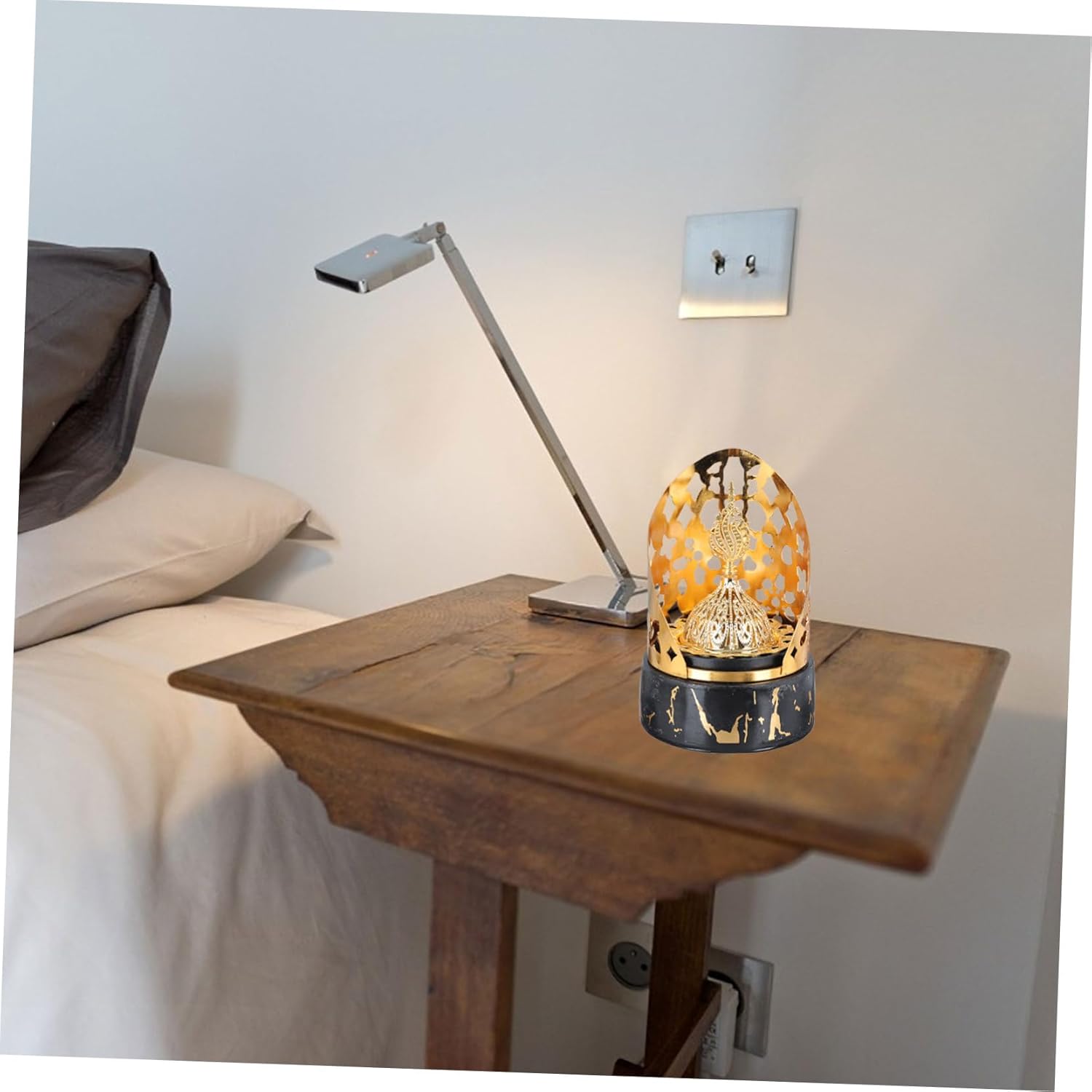 ABOOFAN Incense Burner with Bakhoor Holder Home Decor Aromatherapy Desktop Office Alloy Tray