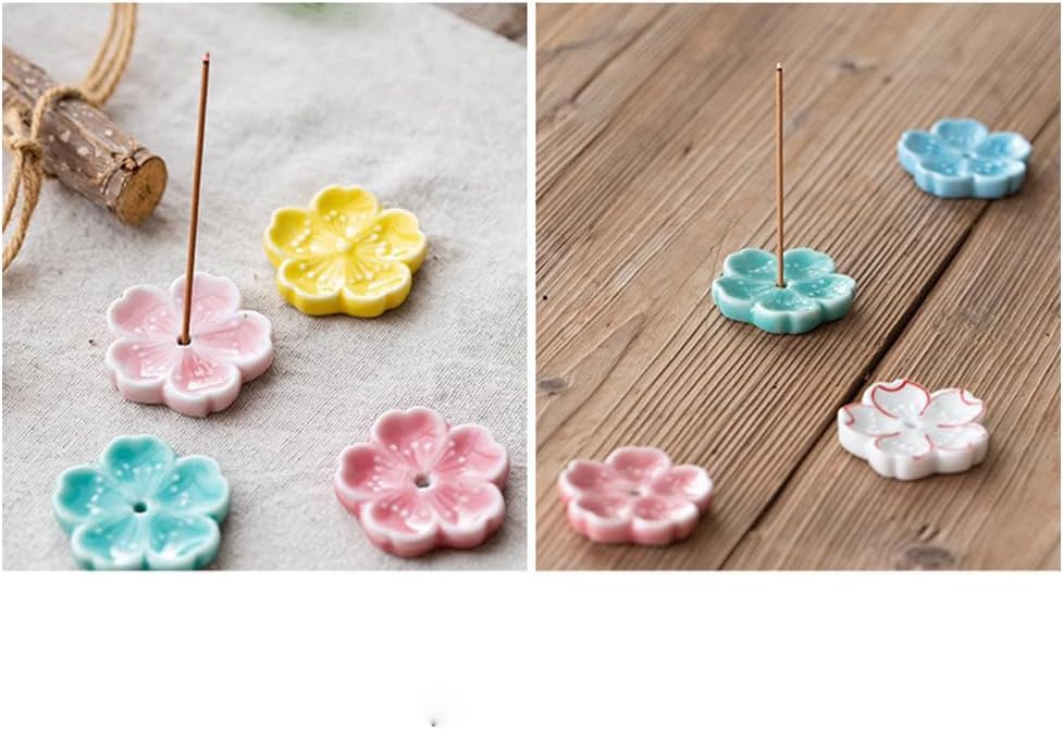 5pcs Japanese Cherry Blossom Ceramic Incense Holder