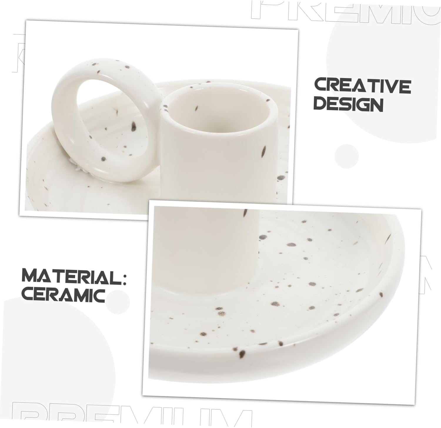Garneck Ceramic Incense and Candle Holder with Handle