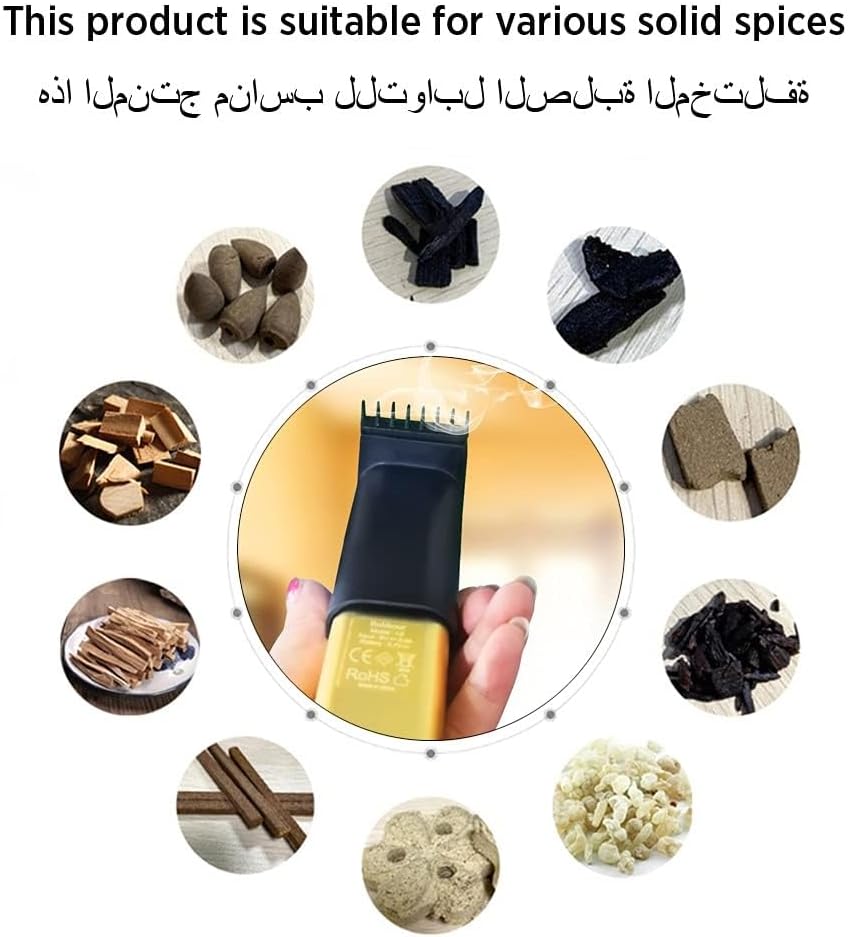 Portable Mini Incense Burner with USB Rechargeable Diffuser Gold Finish