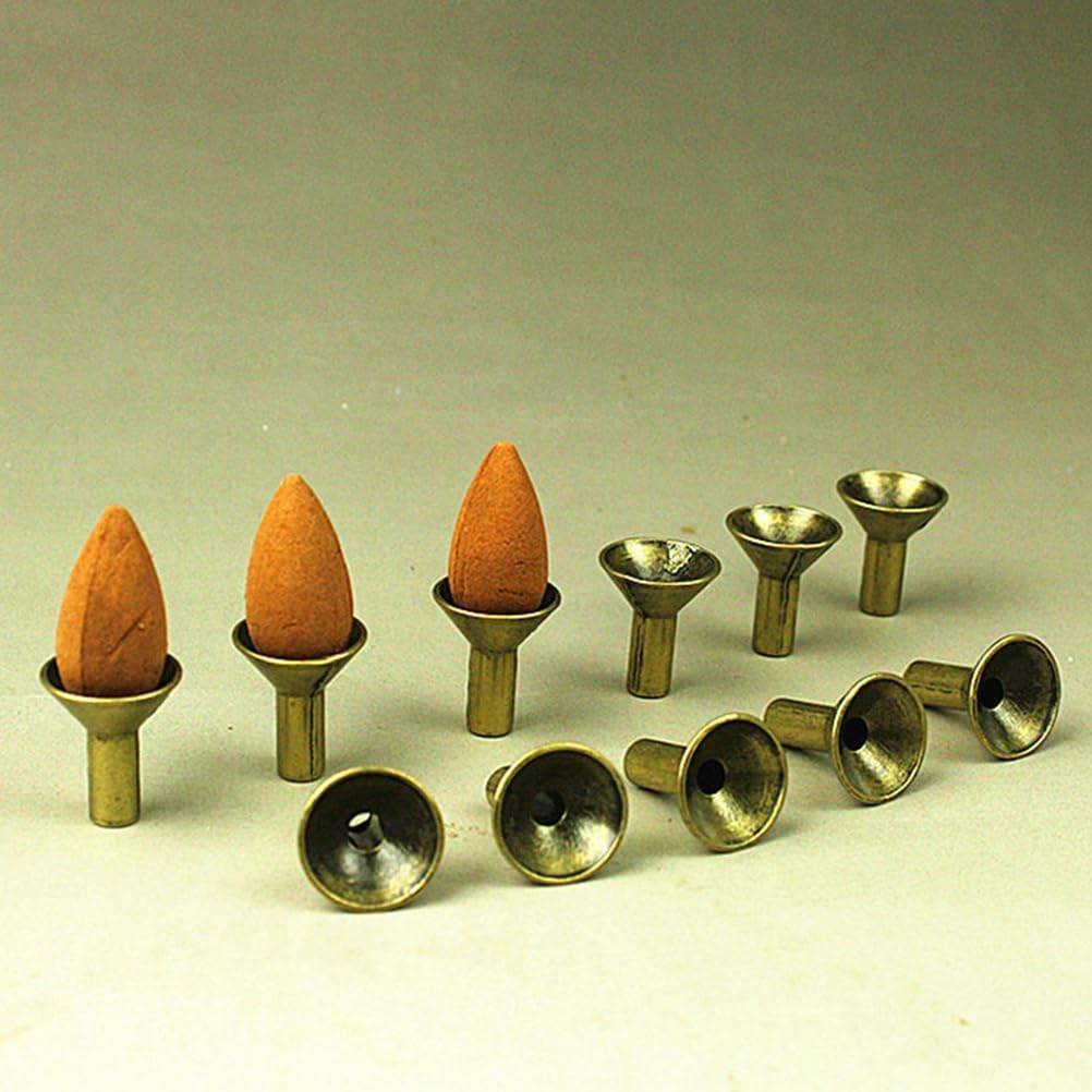 12pcs Backflow Incense Cone Trays Metal Incense Holders for Sticks