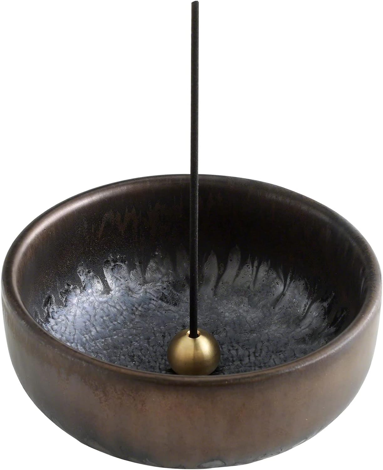 Asayu Japan Zen Incense Holder for Sticks 39 Inch Black Brown Gold