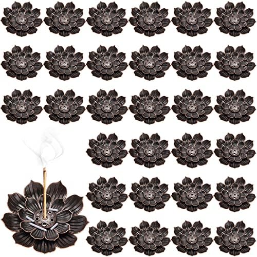 Sumind 30 Piece Brass Lotus Incense Holder Set