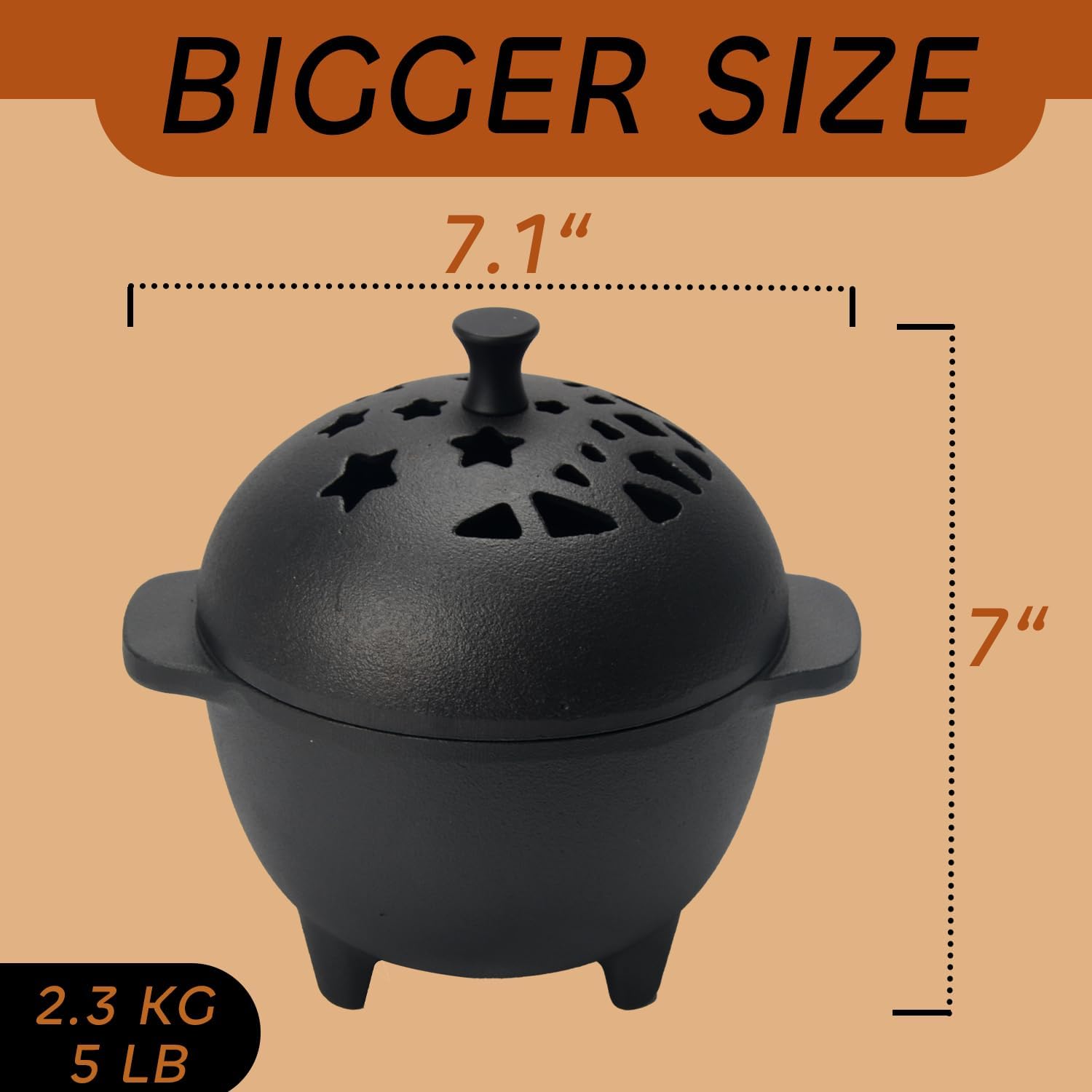 Cast Iron Incense Burner Mini Cauldron for Sage and Charcoal