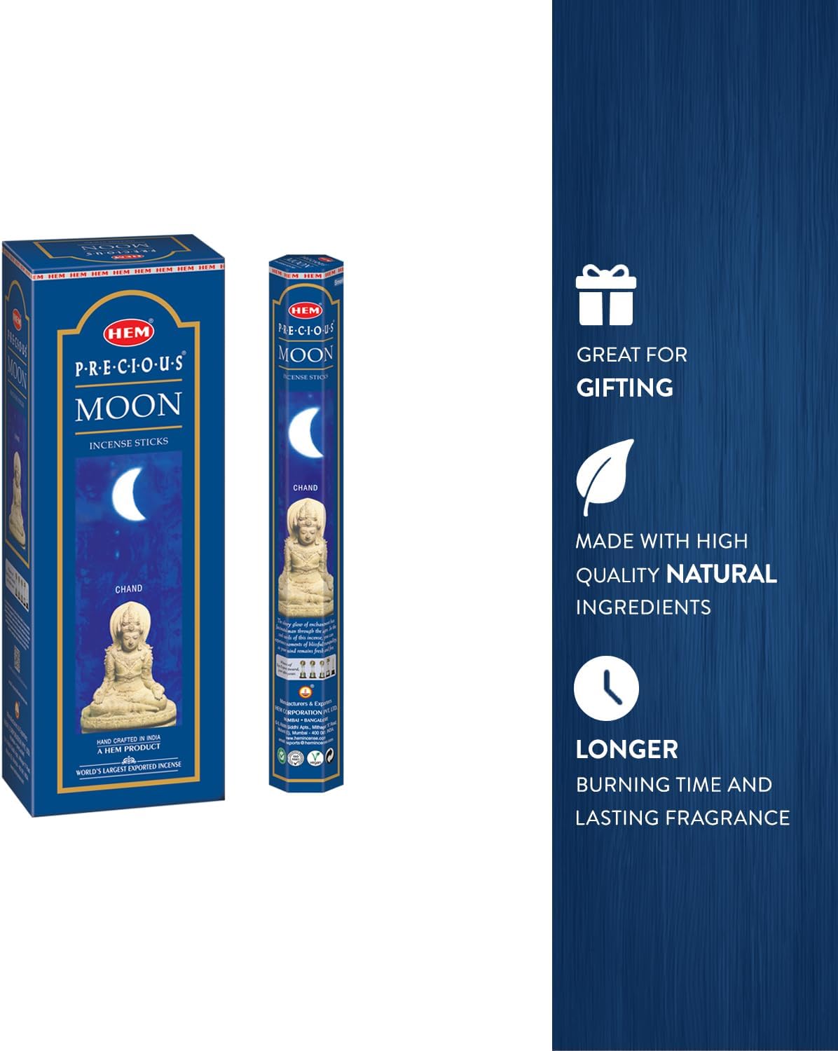 HEM Moon Incense Sticks Pack of 6 120 Count