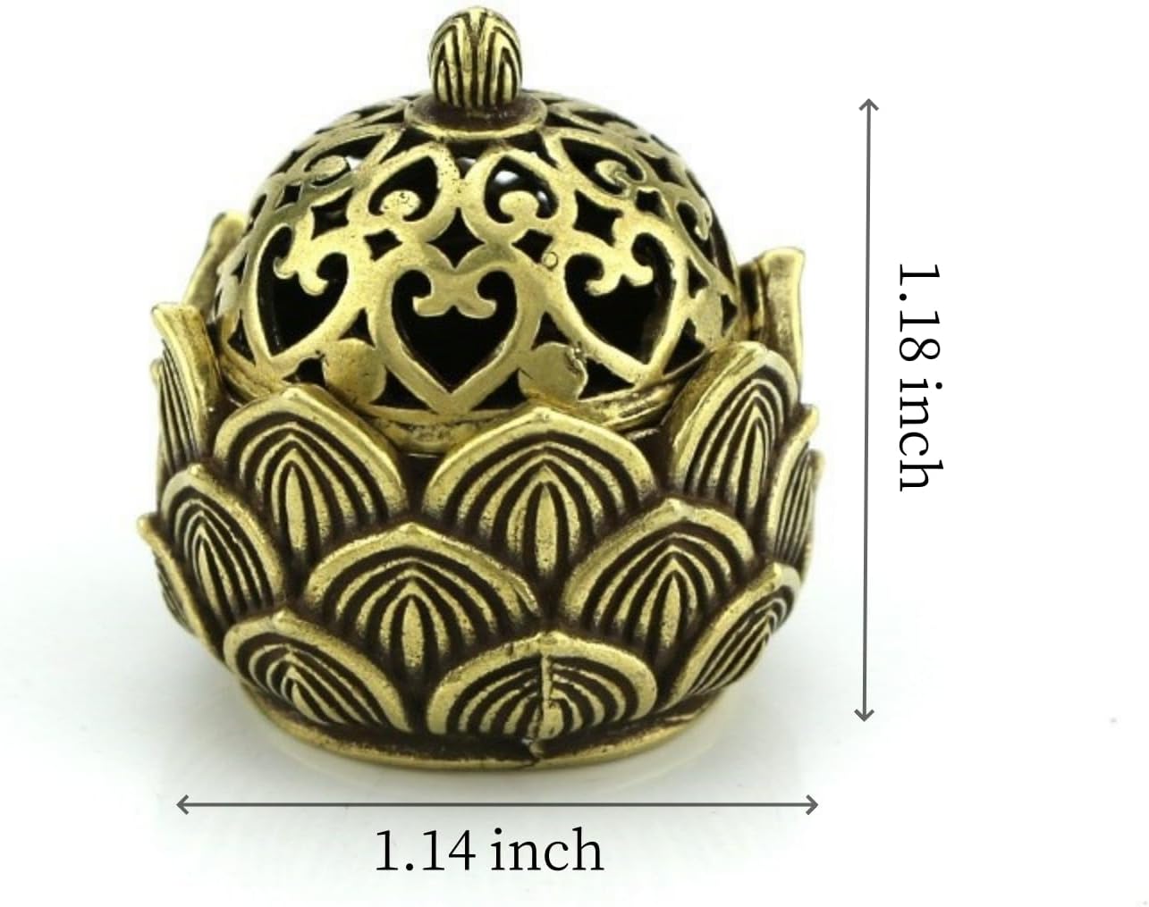 2Pcs Mini Brass Lotus Flower Incense Holder Decor