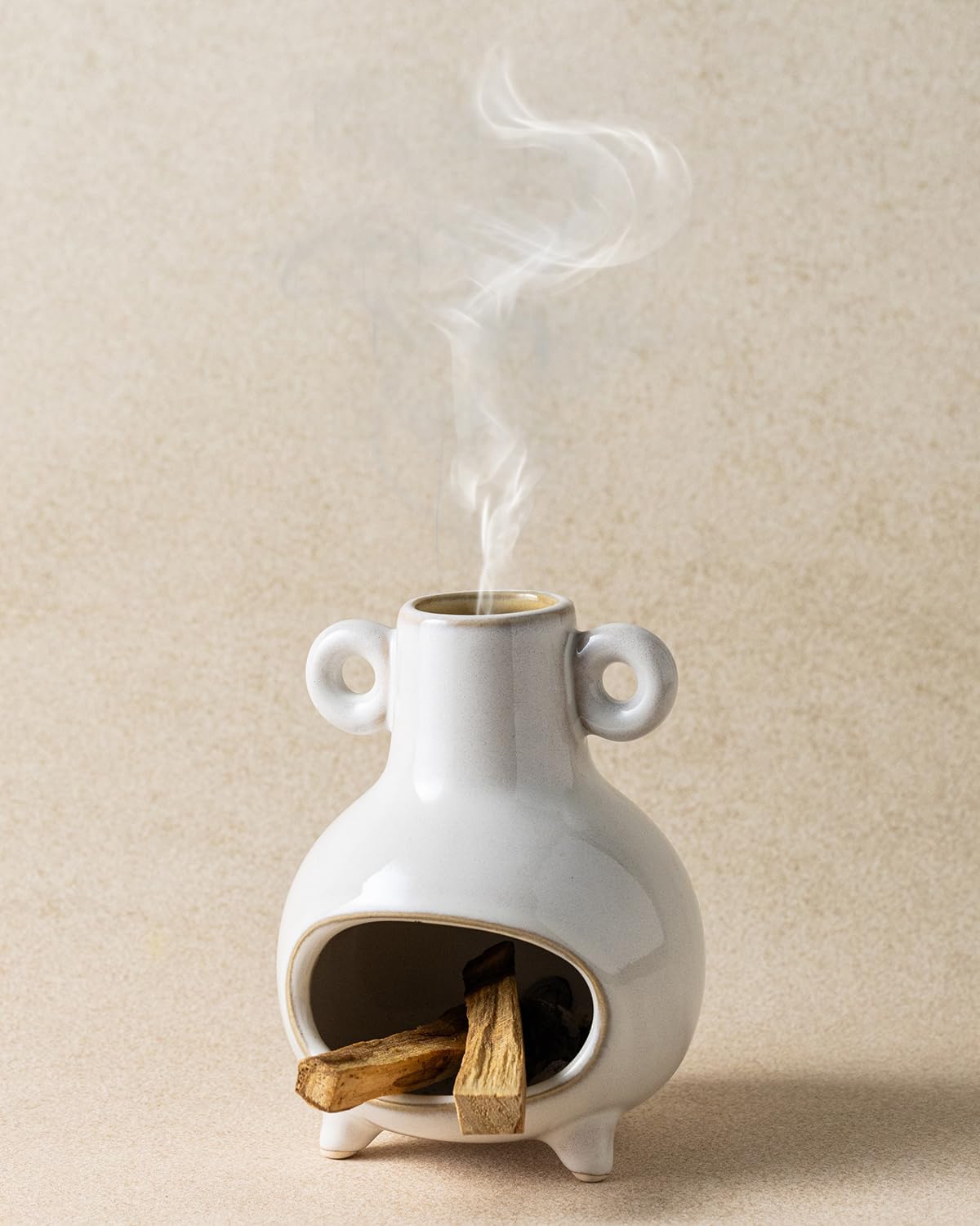 Mini Palo Santo Holder Burner White Ceramic Incense Stand