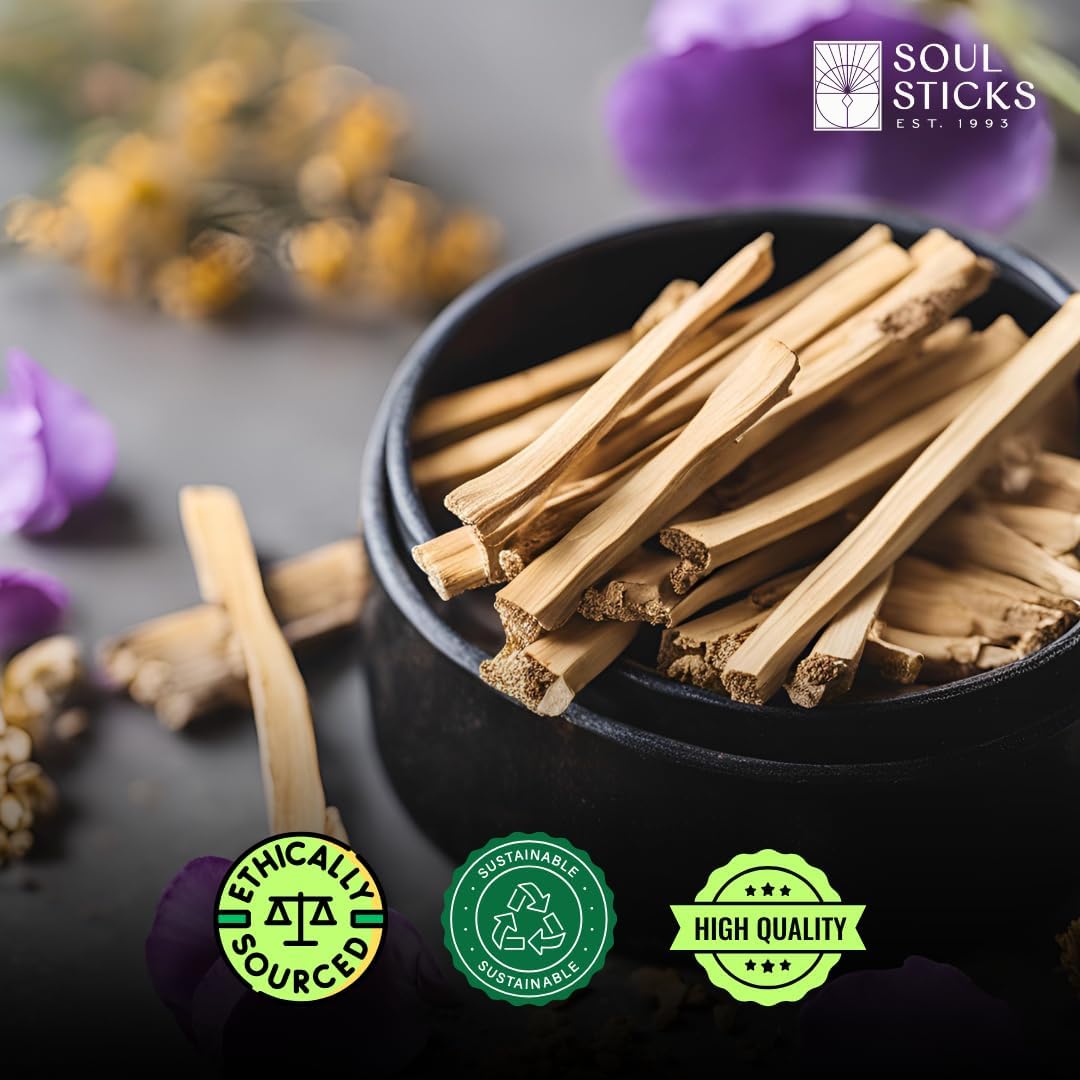 Ancientveda Peruvian Palo Santo Sticks 12 Pack with Smudge Guide