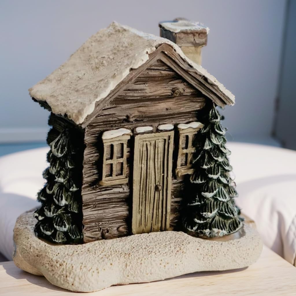 Log Cabin Incense Burner with 2 Cones