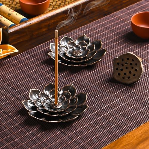 Incense Stick Holder with 5 Holes and Detachable Ash Catcher