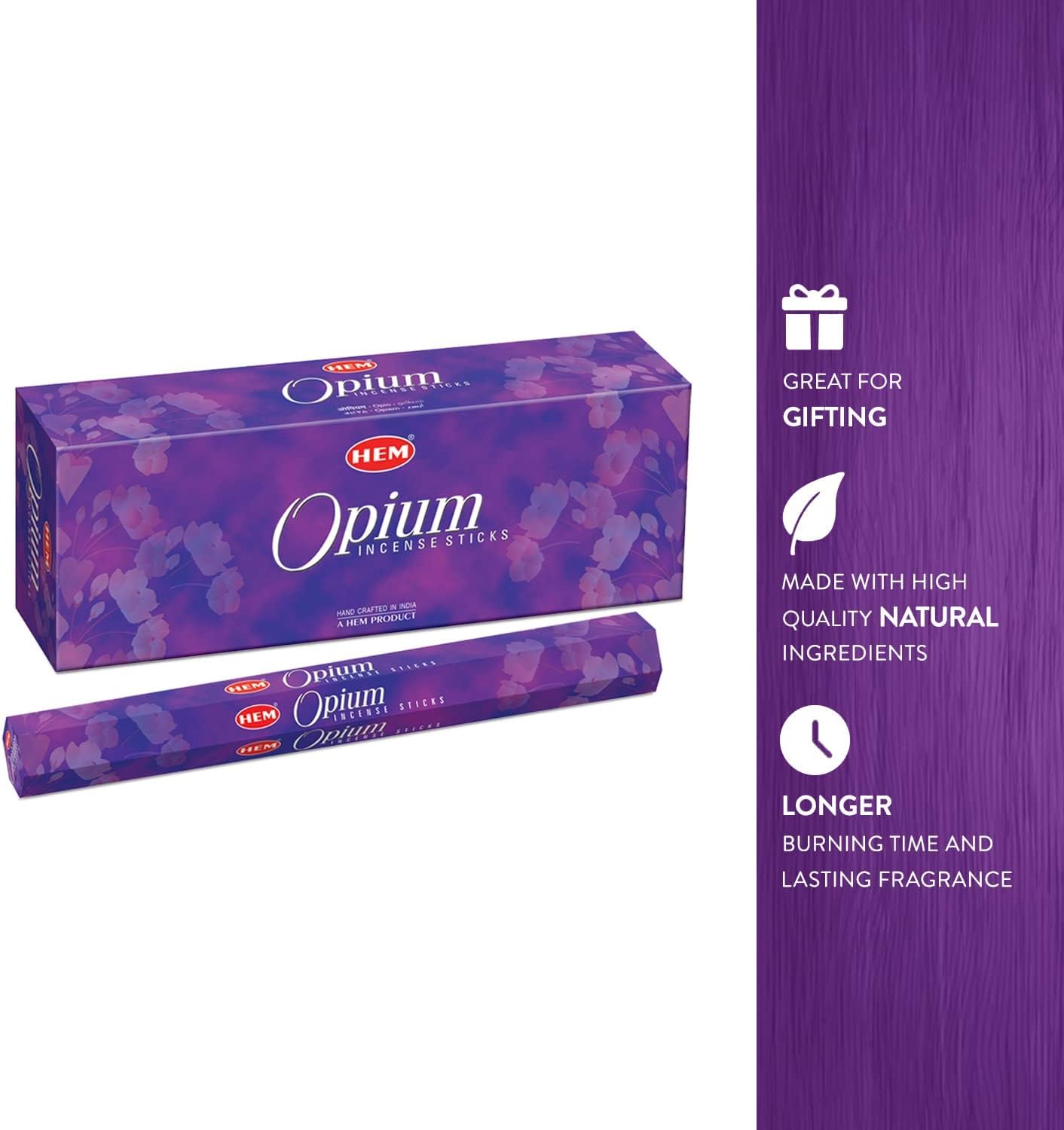Hem Black Opium Incense Sticks 120 Sticks 6 Boxes 9 Inches