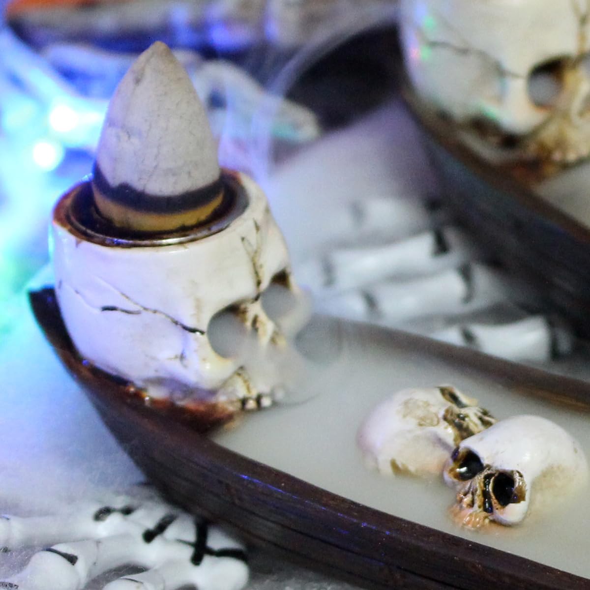 Gothic Skeleton Ship Incense Burner Holder