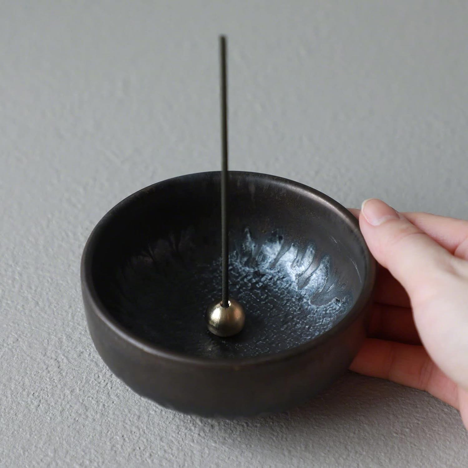 Asayu Japan Zen Incense Holder for Sticks 39 Inch Black Brown Gold