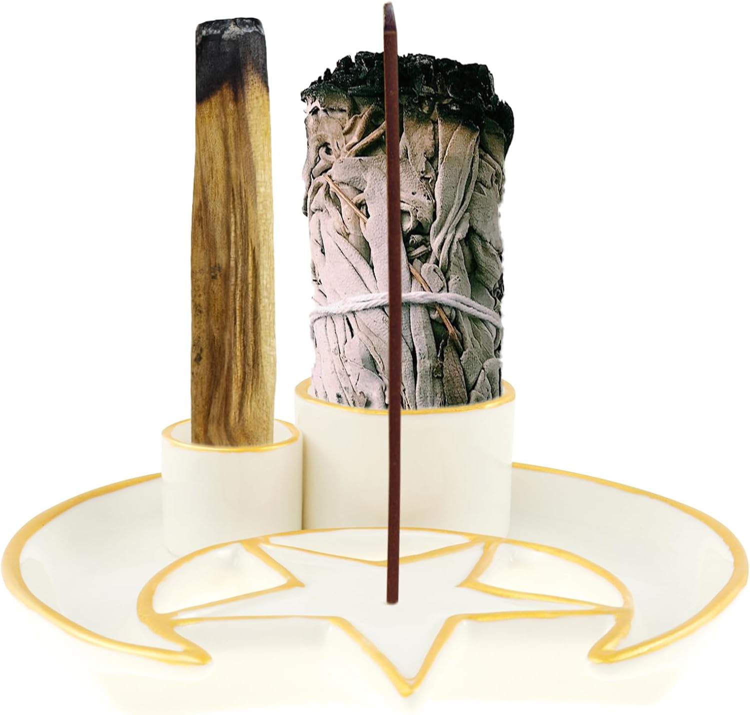 Multipurpose Incense and Candle Holder with Ash Catcher